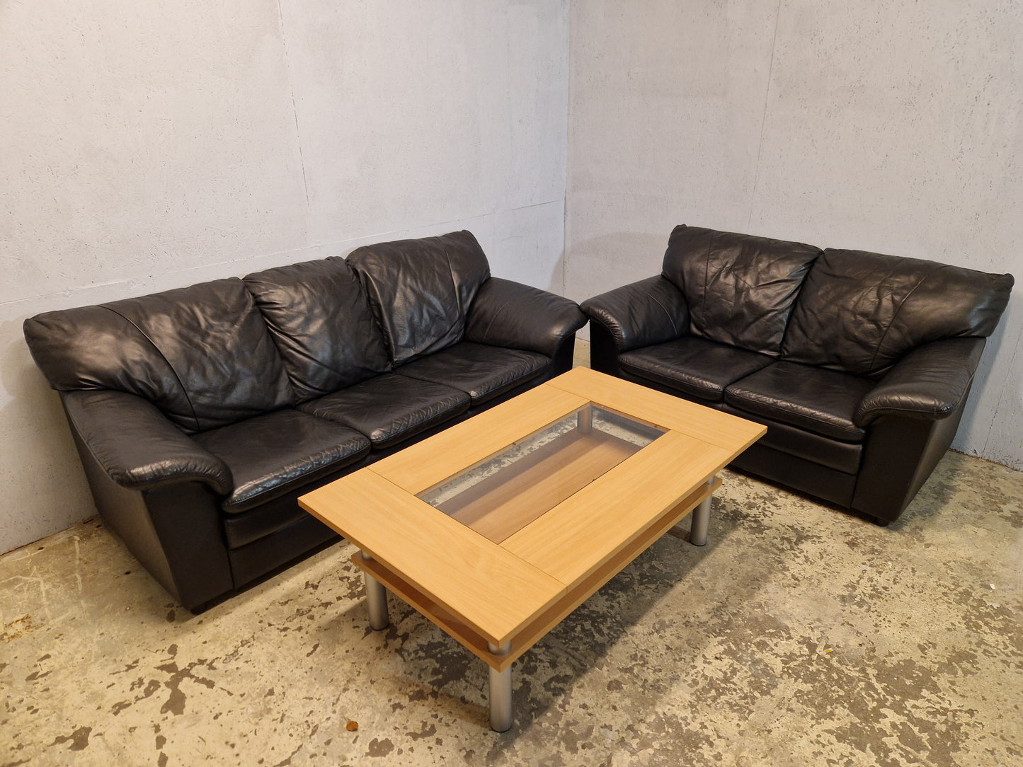 SKINNSOFA # 3 + 2 # FÅ MED GRATIS BORD # GRATIS FRAKT*