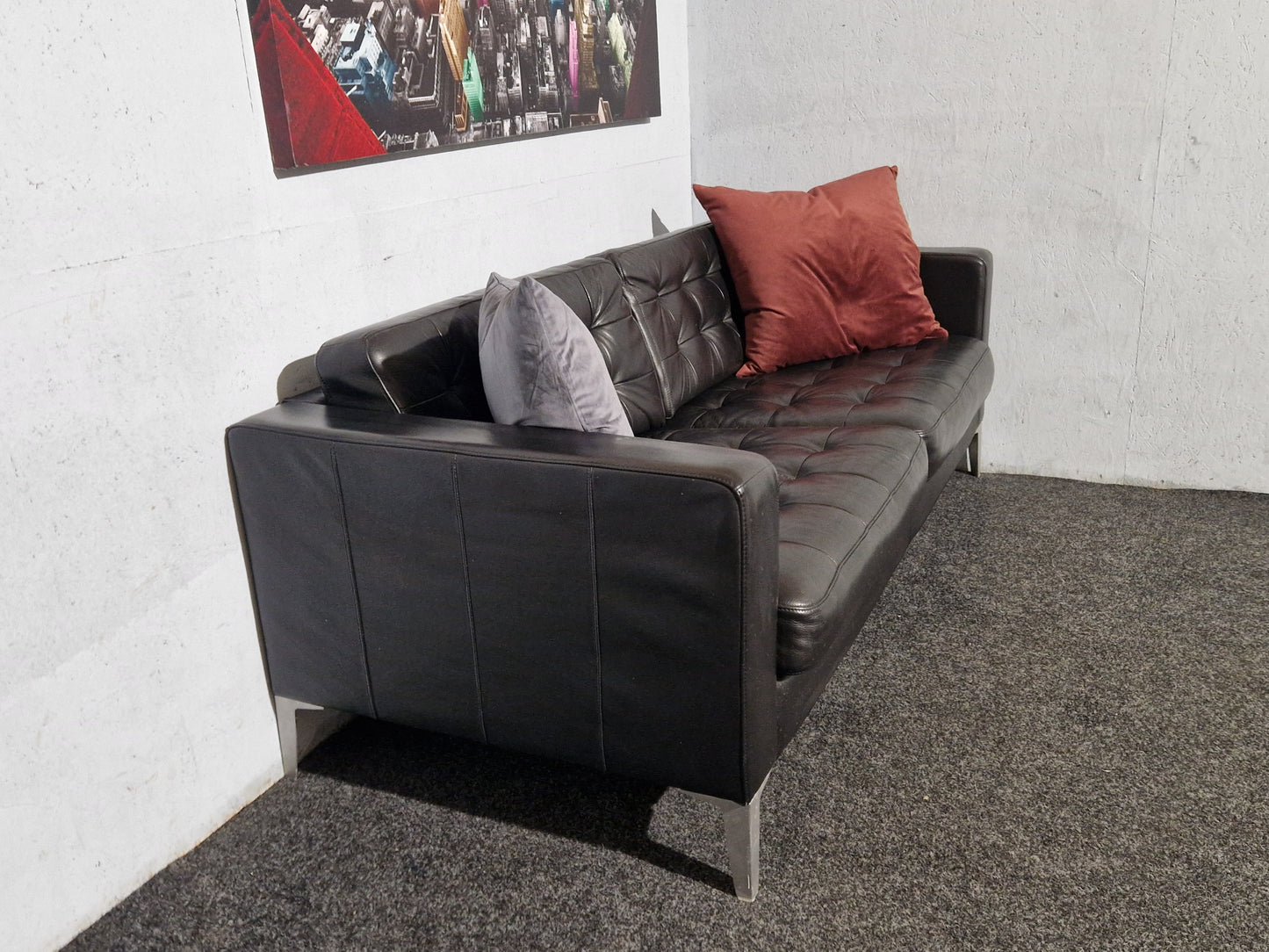 SOFA # IKEA KARLSFORS # SVART SKINN # GRATIS FRAKT*