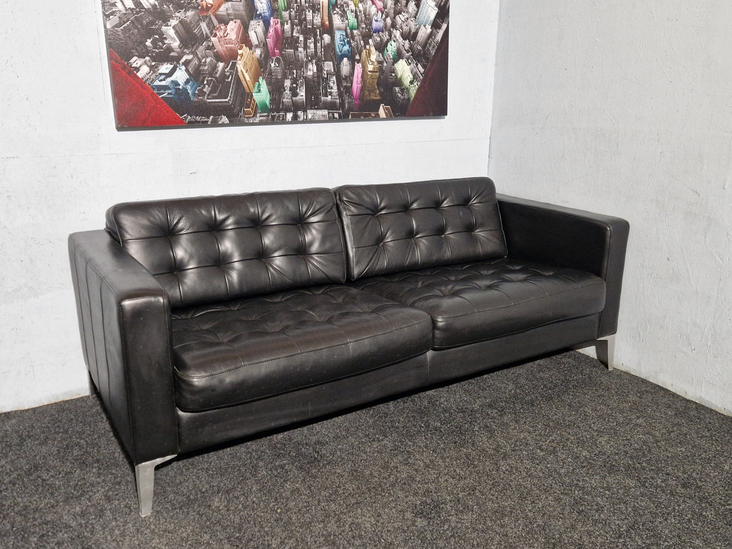 SOFA # IKEA KARLSFORS # SVART SKINN # GRATIS FRAKT*