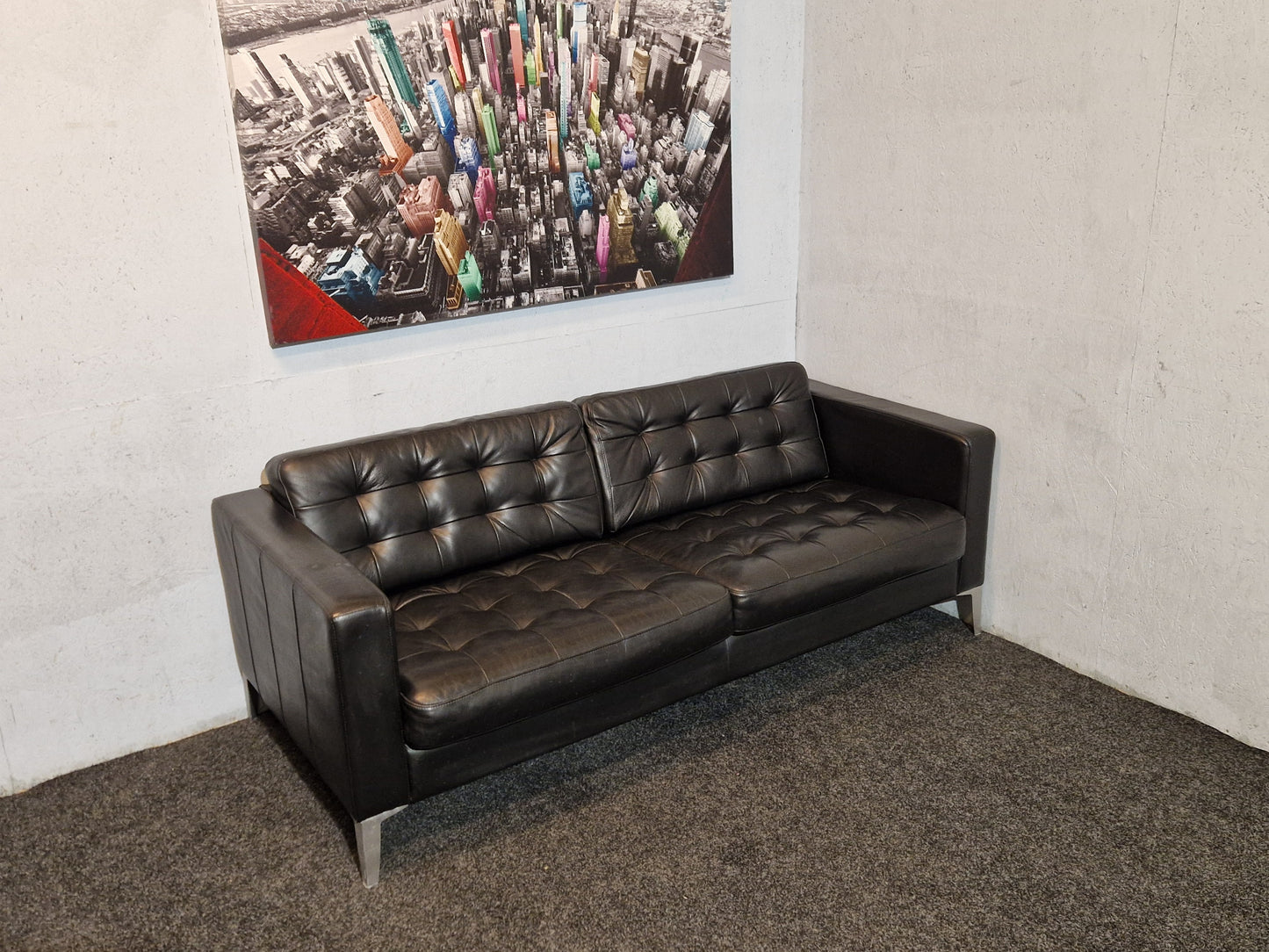 SOFA # IKEA KARLSFORS # SVART SKINN # GRATIS FRAKT*