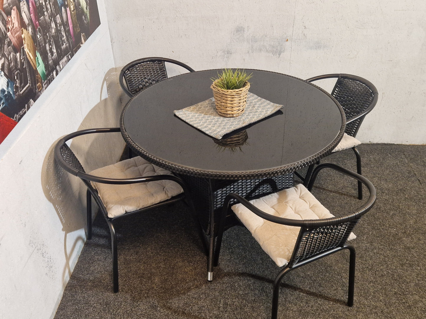 HAGEMØBLER # BORD + 4 STOLER # GRATIS FRAKT*