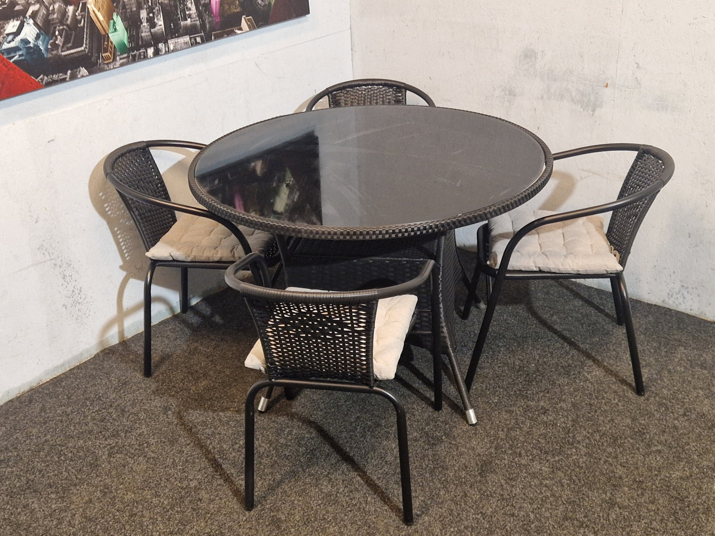 HAGEMØBLER # BORD + 4 STOLER # GRATIS FRAKT*