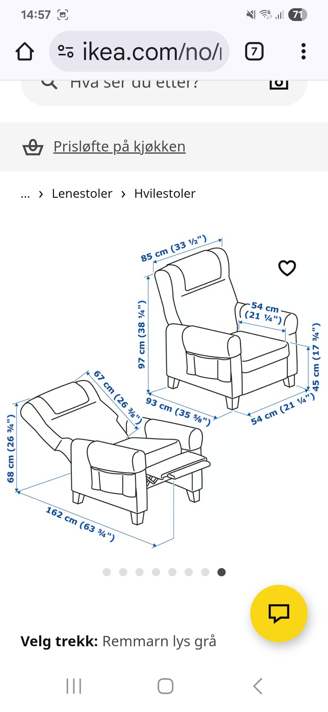 2 X LENESTOL # IKEA MUREN # NYRENSET # GRATIS FRAKT*